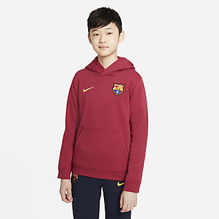 FC Barcelona Fleece-Hoodie mit durchgehendem Reißverschluss für ältere Kinder