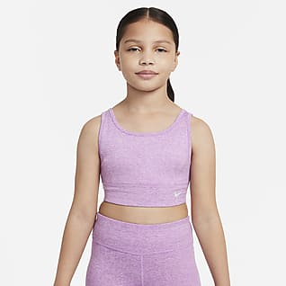 Nike Dri-FIT Swoosh Luxe Спортивное бра для девочек школьного возраста