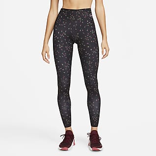 Nike Dri-FIT One Luxe Icon Clash Leggings med mellanhög midja och tryck för kvinnor