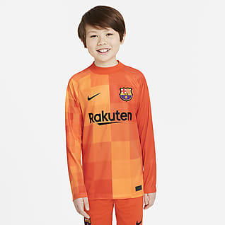 FC Barcelona 2021/22 Stadium Goalkeeper Langarm-Fußballtrikot für ältere Kinder