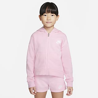 Nike Sportswear Club Fleece Μπλούζα με κουκούλα και φερμουάρ σε όλο το μήκος για μικρά παιδιά