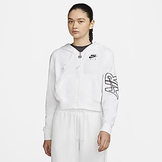 Nike Air Sudadera de tejido Fleece con gorro y cierre completo oversized para mujer