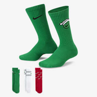 Nike Everyday Παιδικές κάλτσες μεσαίου ύψους με αντικραδασμική προστασία (τρία ζευγάρια)