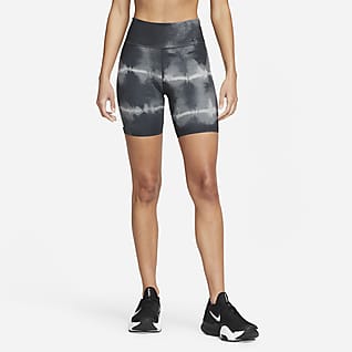 Nike Dri-FIT One Luxe Pantalons curts d'entrenament estampats de 18 cm amb cintura mitjana - Dona