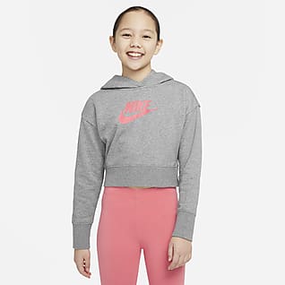 Nike Sportswear Club Dzianinowa bluza z kapturem o skróconym kroju dla dużych dzieci (dziewcząt)