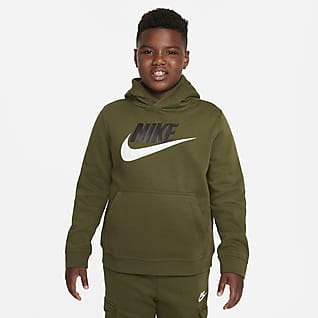 Nike Sportswear Club Fleece Μπλούζα με κουκούλα για μεγάλα αγόρια (μεγαλύτερο νούμερο)