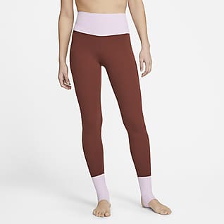 Nike Yoga Dri-FIT Luxe Женские слегка укороченные тайтсы с высокой посадкой и цветовыми блоками