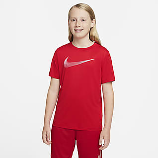 Nike Dri-FIT Κοντομάνικη μπλούζα προπόνησης για μεγάλα αγόρια