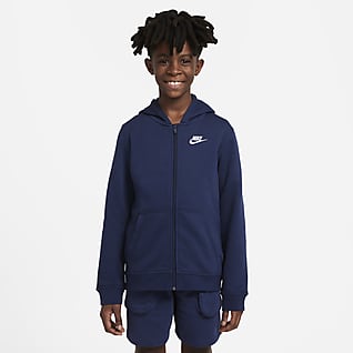 Nike Sportswear Club Hosszú cipzáras, kapucnis pulóver nagyobb gyerekeknek