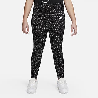 Nike Sportswear Essential Big Kids' (Girls') Printed Leggings (Extended Size)