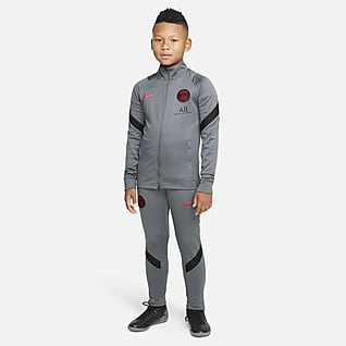 Paris Saint-Germain Strike Nike Dri-FIT Fußball-Trainingsanzug aus Strickmaterial für ältere Kinder