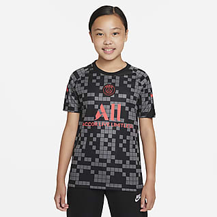 Paris Saint-Germain Предматчевая игровая футболка для школьников Nike Dri-FIT