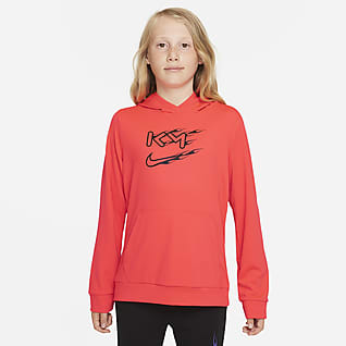 Nike Dri-FIT Kylian Mbappé Ποδοσφαιρική μπλούζα με κουκούλα για μεγάλα παιδιά