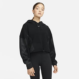 Nike Pro Therma-FIT ADV Γυναικεία μπλούζα με κουκούλα σε κοντό μήκος