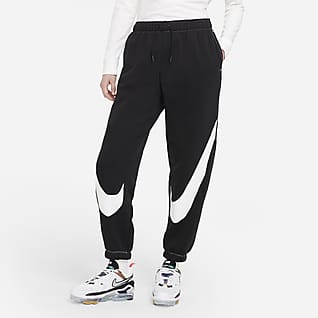 Nike Sportswear Swoosh Pantalones de entrenamiento de vellón fácil para mujer