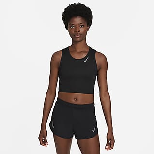 Nike Dri-FIT til løb Kort løbetanktop til kvinder