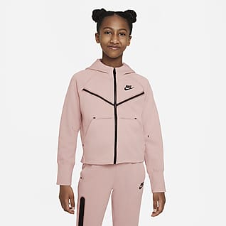 Nike Sportswear Tech Fleece Hættetrøje med lynlås til større børn (piger)