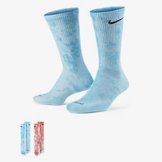 Nike Everyday Plus Calze tie-dye ammortizzate di media lunghezza (2 paia)
