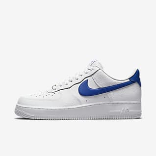 white air force with blue tick