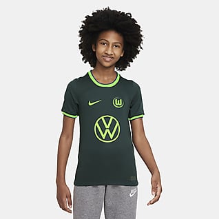 VfL Wolfsburg 2022/23 Stadium (bortaställ) Fotbollströja Nike Dri-FIT för ungdom