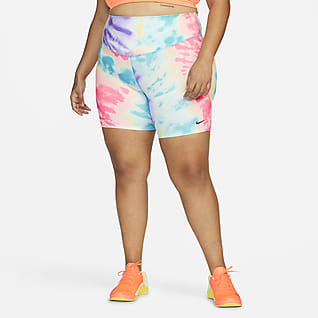 Nike One Women's Mid-Rise 7" Tie-Dye Bike Shorts (Plus Size)