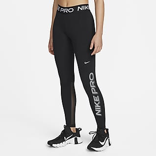 Nike Pro Dri-FIT Træningsleggings med mellemhøj talje og mesh til kvinder
