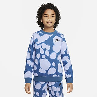 Nike Sportswear Sweatshirt i trykt frotté til store barn (gutt)
