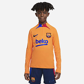 FC Barcelona Strike Fotbalové tréninkové tričko Nike Dri-FIT pro větší děti