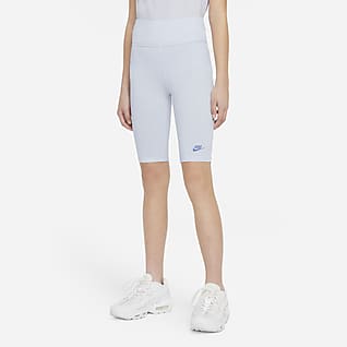 Nike Sportswear Spodenki do jazdy na rowerze z wysokim stanem dla dużych dzieci (dziewcząt) 23 cm