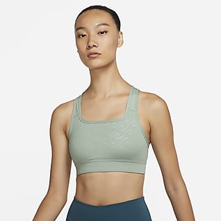 Nike Dri-FIT Swoosh Icon Clash 女款中度支撐型單片式襯墊印花運動內衣