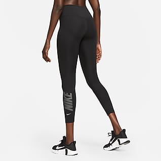 Nike Dri-FIT One 7/8-legging met halfhoge taille en graphic voor dames