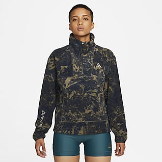 Nike ACG Therma-FIT 'Wolf Tree' Women's All-over Print 1/2-Zip Top