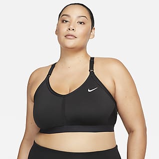 Nike Dri-FIT Indy Sutiã de desporto almofadado de suporte ligeiro com decote em V para mulher (tamanhos grandes)