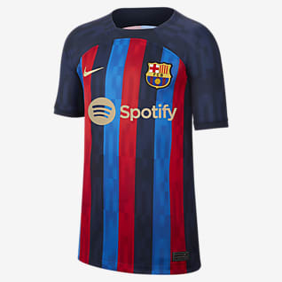 FC Barcelona 2022/23 Stadium Home Nike Dri-FIT-fodboldtrøje til større børn