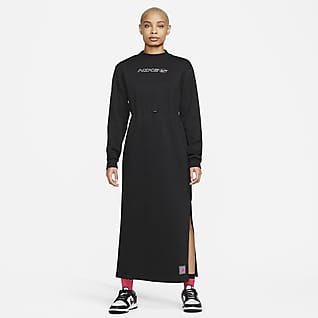 Nike Sportswear Icon Clash Fleece-Langarmkleid mit Grafik für Damen