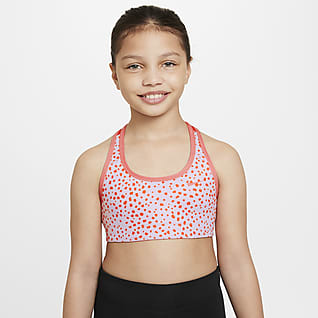 Nike Dri-FIT Swoosh Спортивное двустороннее бра для девочек школьного возраста