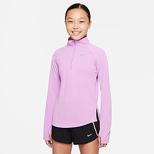 Nike Dri-FIT Футболка для бега с длинным рукавом для девочек школьного возраста