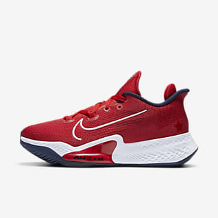 nike white and red basketball shoes