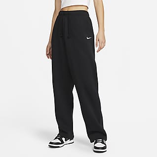 Nike Sportswear Collection Essential Γυναικείο φλις παντελόνι μεσαίου ύψους με ανοιχτό τελείωμα