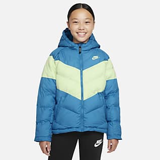 blue nike bubble coat