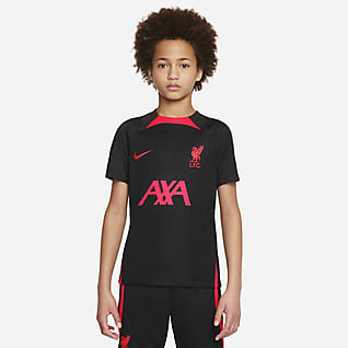 Liverpool FC Strike Fotbalové tričko Nike Dri-FIT s krátkým rukávem pro větší děti