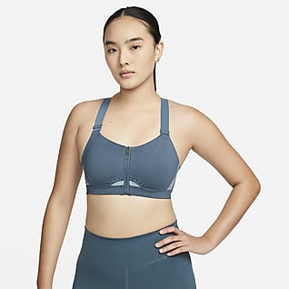 Nike Dri-FIT Alpha สปอร์ตบราซัพพอร์ตระดับสูงเสริมฟองน้ำซิปหน้าผู้หญิง