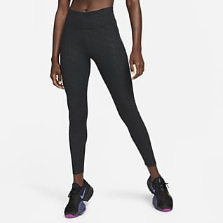Nike Dri-FIT One Icon Clash 7/8-leggings med print og mellemhøj talje til kvinder