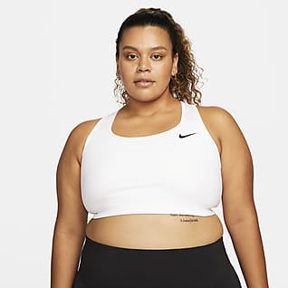 Nike Dri-FIT Swoosh Közepes tartást adó, párnázás nélküli női sportmelltartó (plus size méret)