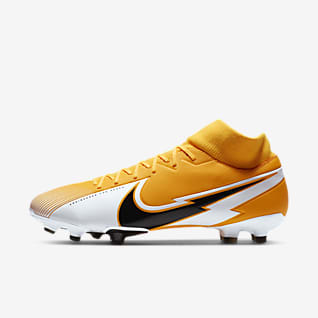 orange soccer boots