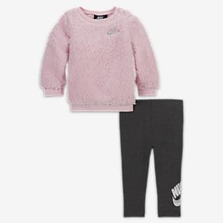 NEW Baby Girls 2p Sweats Outfit 18 M Pink Gray Cutie Zip Hoodie Jacket Pants Set 