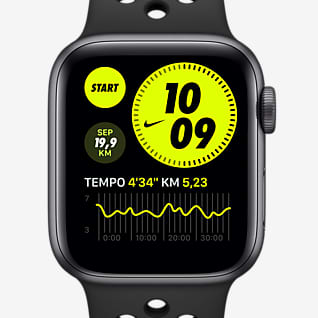 Apple Watch Nike Series 6 (GPS + Mobilfunk) mit Nike Sportarmband 44-mm-Aluminiumgehäuse in Space Grey