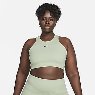Nike Yoga Dri-FIT Swoosh Bra deportivo de media sujeción sin almohadilla para mujer (talla grande)