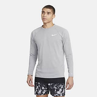 Nike Men's Heathered Long-Sleeve Hydroguard Swim Shirt