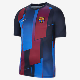 FC Barcelona Camisola de futebol de manga curta do equipamento de aquecimento para homem